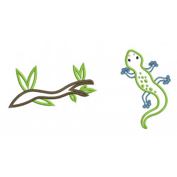 Stickdatei - Echse Reptil Appli